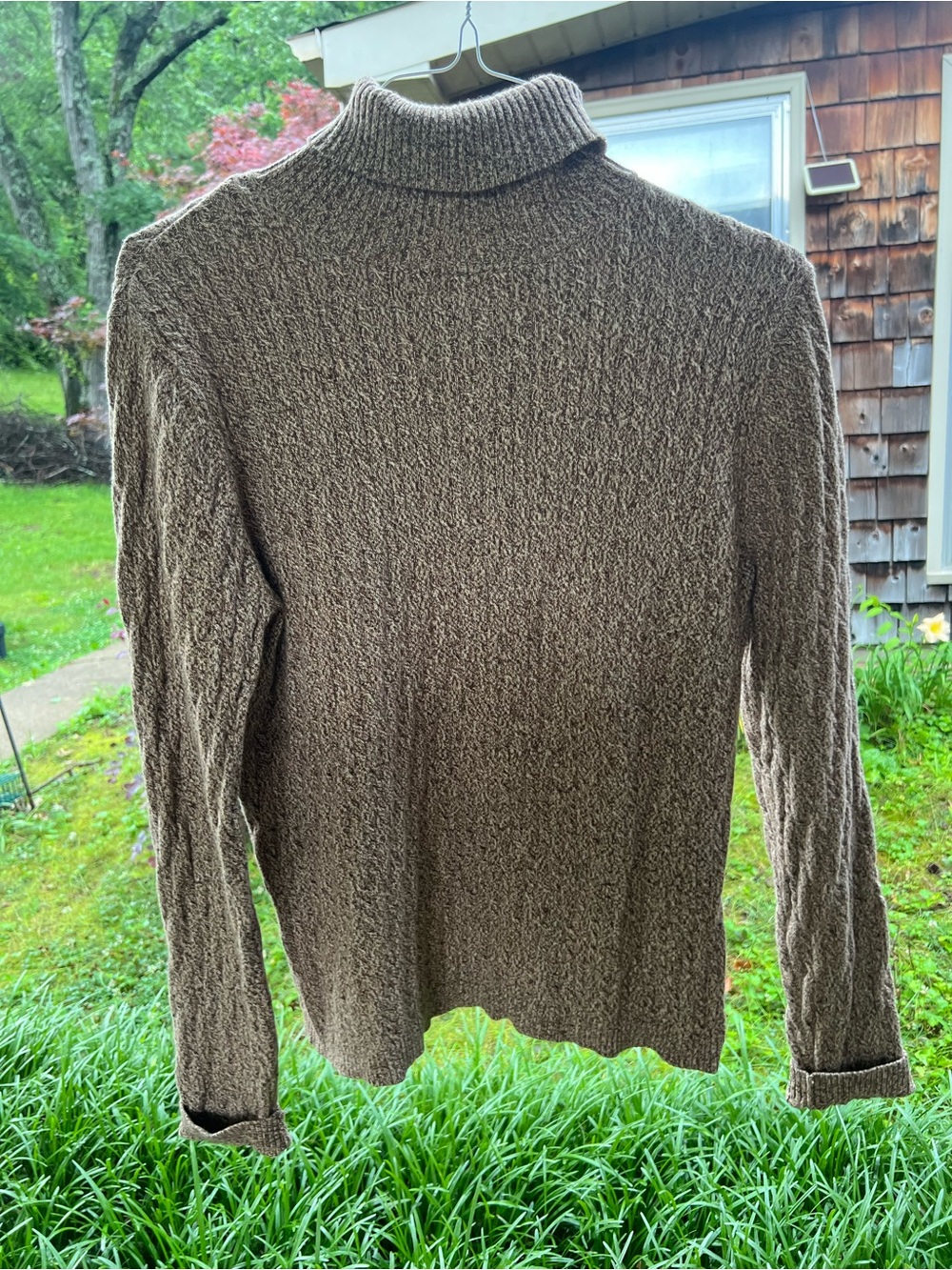 Valerie Stevens Brown Ribbed Knit Turtleneck Sweater